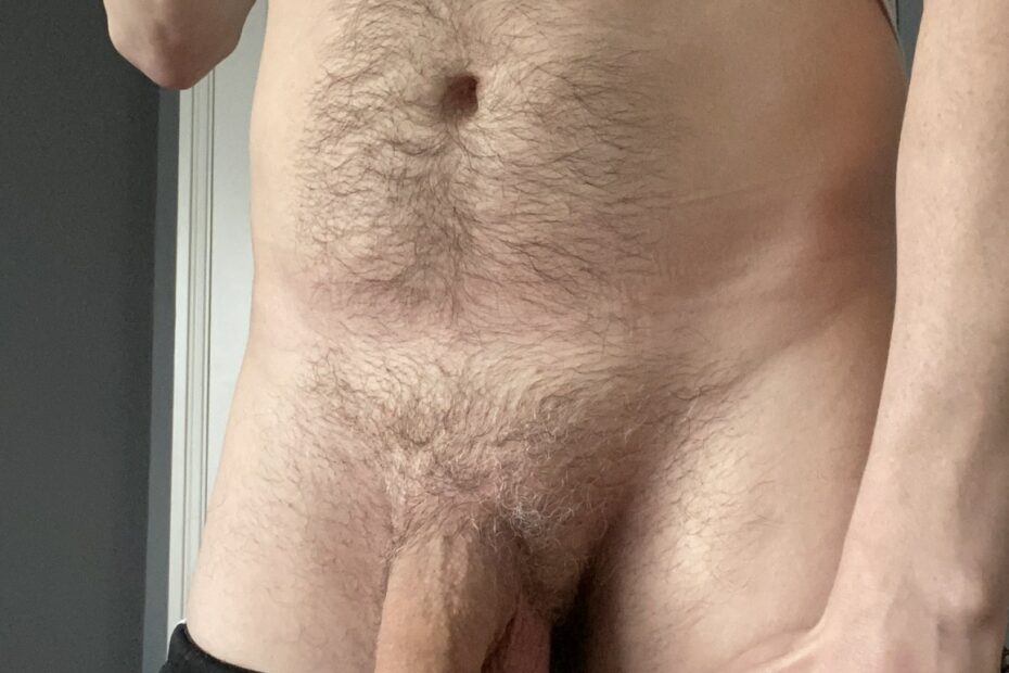 Hairy tummy and soft cock