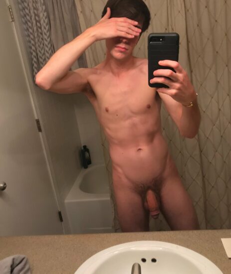 Selfie boy showing dick